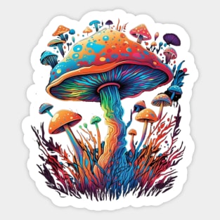 Magic Mushroom Psychedelic Design - Original Artwork Sticker